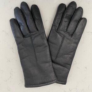 Fownes Genuine Leather Lined Thinsulate Gloves Black Sz 7.5 NWOT